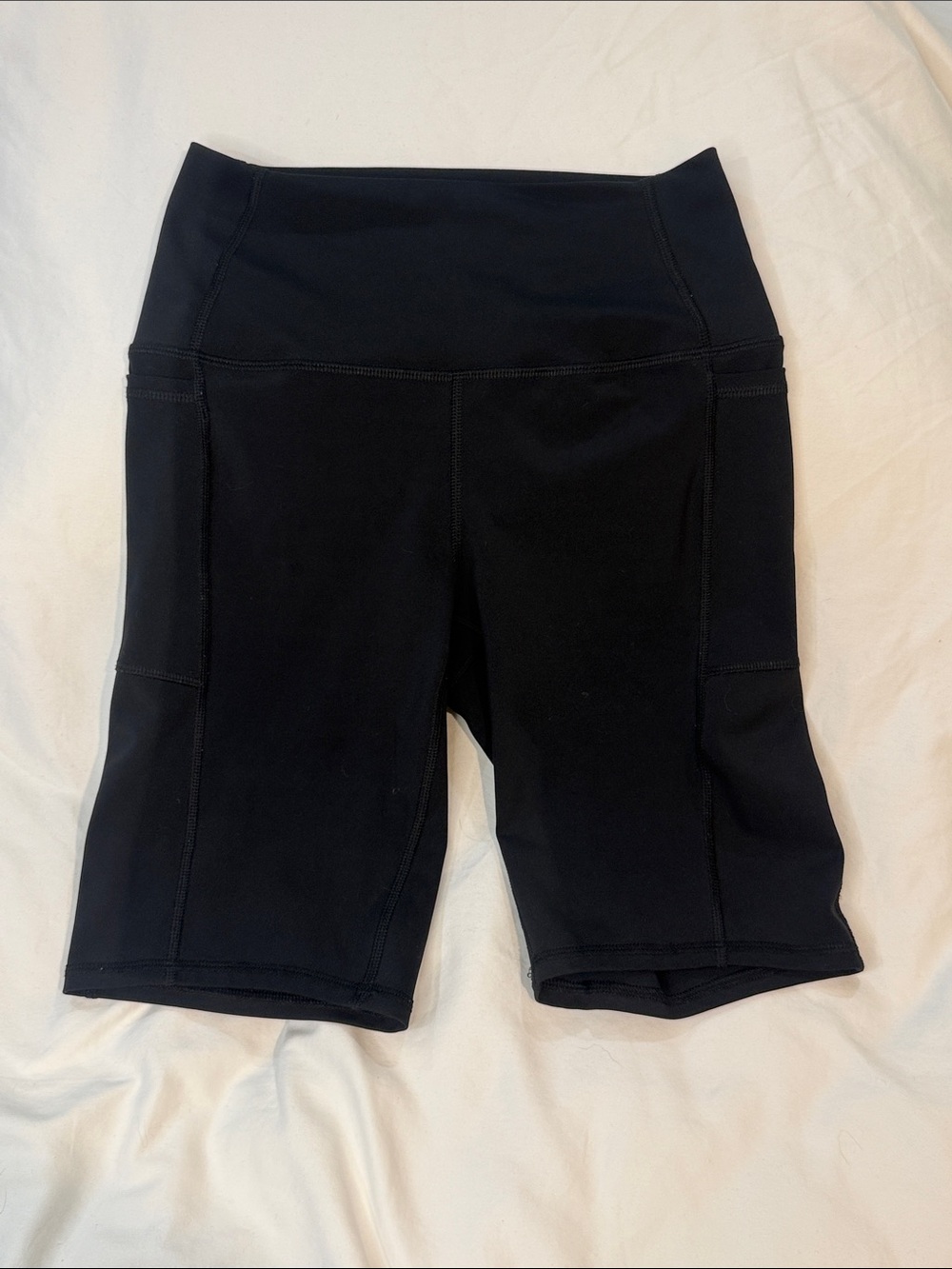 Reebok Black High-Rise Bike Shorts with Side Panels